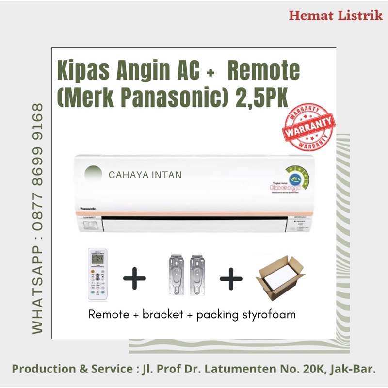 Kipas Angin Model AC 2,5 PK Remote Merk Panasonic (Polos/Karakter)