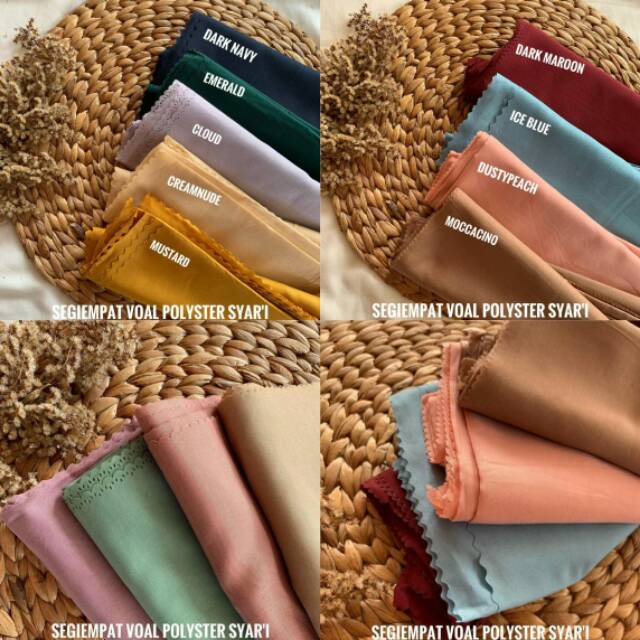 JILBAB SEGI-EMPAT UKURAN 130×130/ JILBAB SYARI / BAHAN VOAL POLYSTER