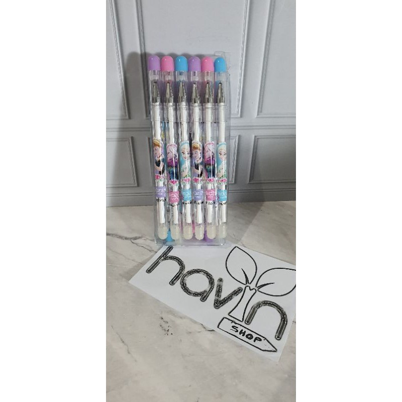 (12pc) pen bisa hapus/pen gel hapus/erasable pen/pen hapus lucu fancy-Frozen 3305