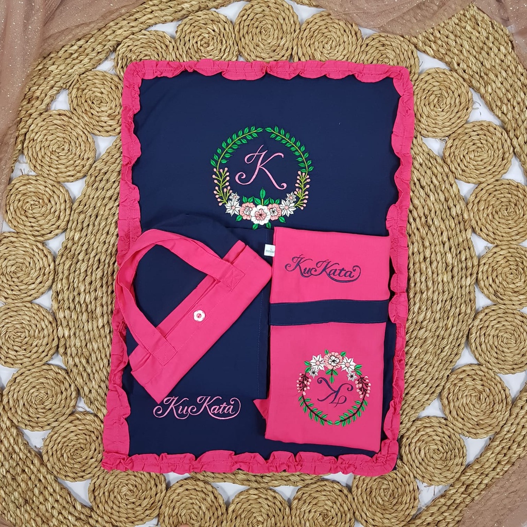 MUKENA SET SAJADAH ANAK REMAJA DEWASA COUPLE CUSTOM BORDIR NAMA SALIMA/MUKENA SAJADAH