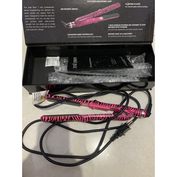 jose eber flat pro iron zebra pink