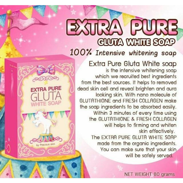 EXTRA PURE INSTANT WHITENING SOAP / SABUN PEMUTIH / SABUN INSTAN PUTIH / SABUN BATANG 100%