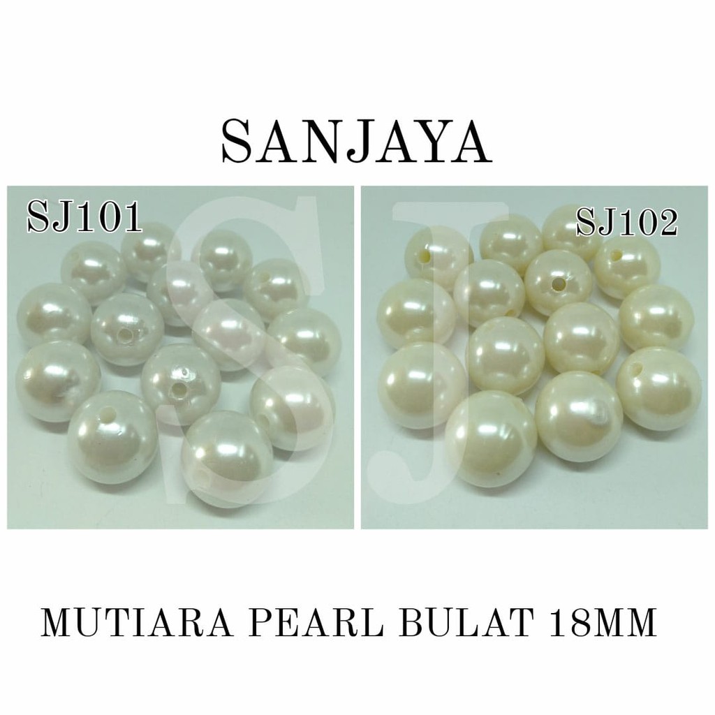 [1 Pon (450 Gram)] Manik Ringan / Mote Ringan / Mutiara Ringan Sintetis / Manik Mutiara Bulat 18Mm / Mutiara Pearl Bulat 18Mm