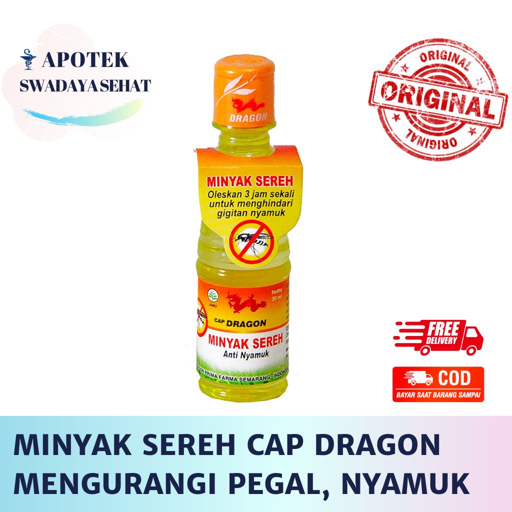 MINYAK SEREH CAP DRAGON 100ML 60 ML - Mengurangi Pegal 30 ML Menghindari Gigitan Nyamuk