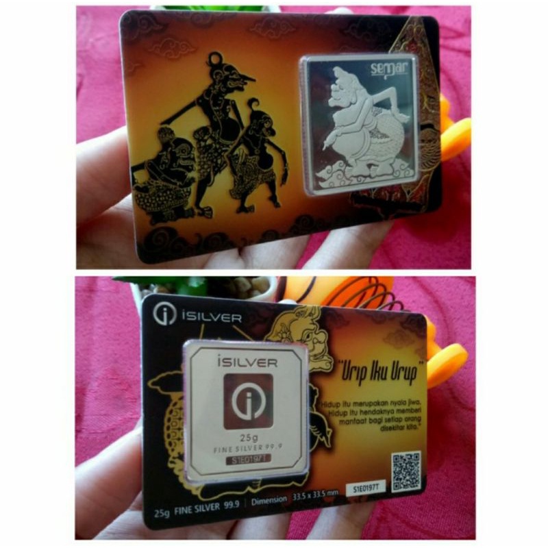 Silver Bar Perak Batangan iSilver Semar v.01 25 Gram bukan alfath al fath srh bullion spot dirham