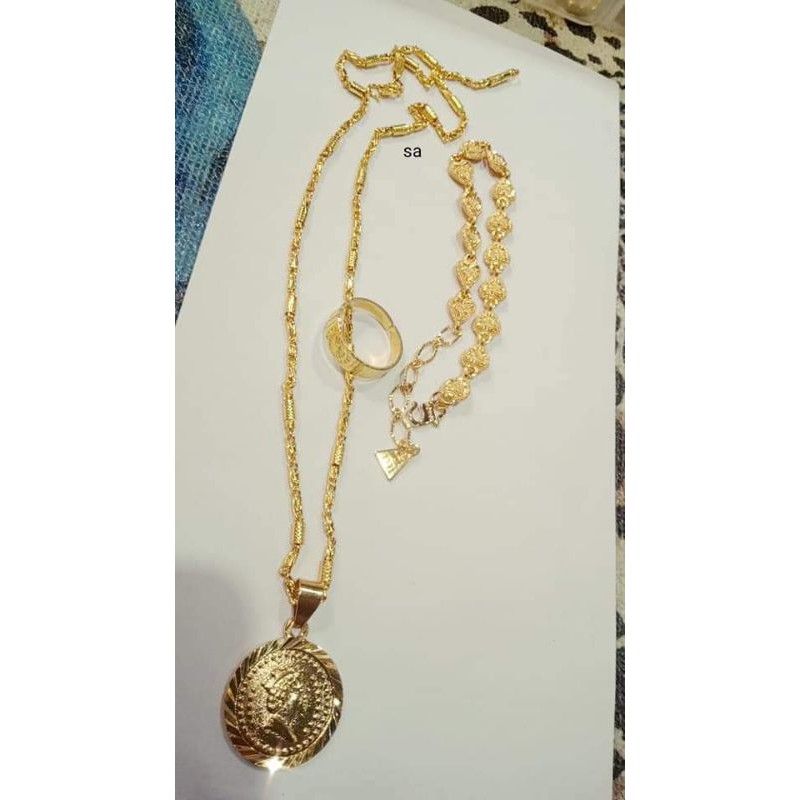 set perhiasan wanita bahan koin 91