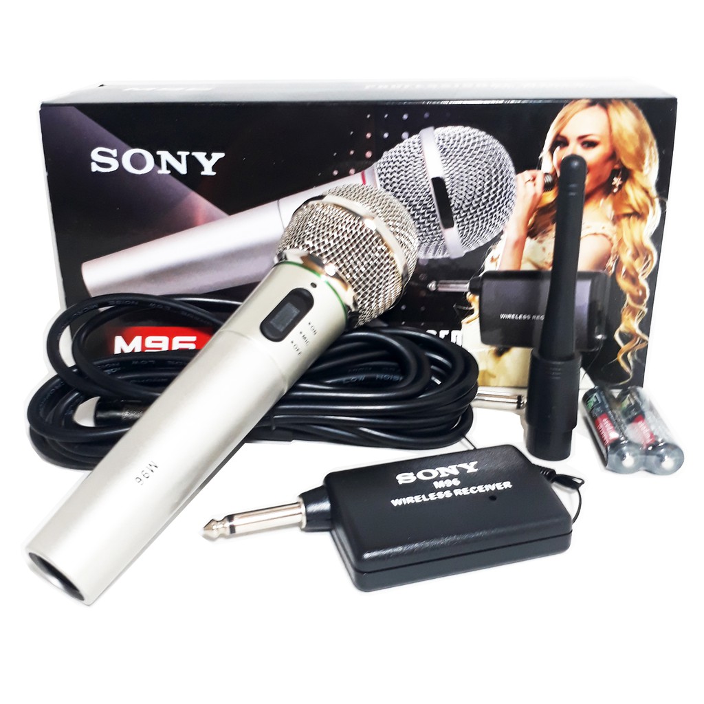 Microphone SONY M96 Mik Karaoke/Mikrofon/Mic Kabel dan Wireless