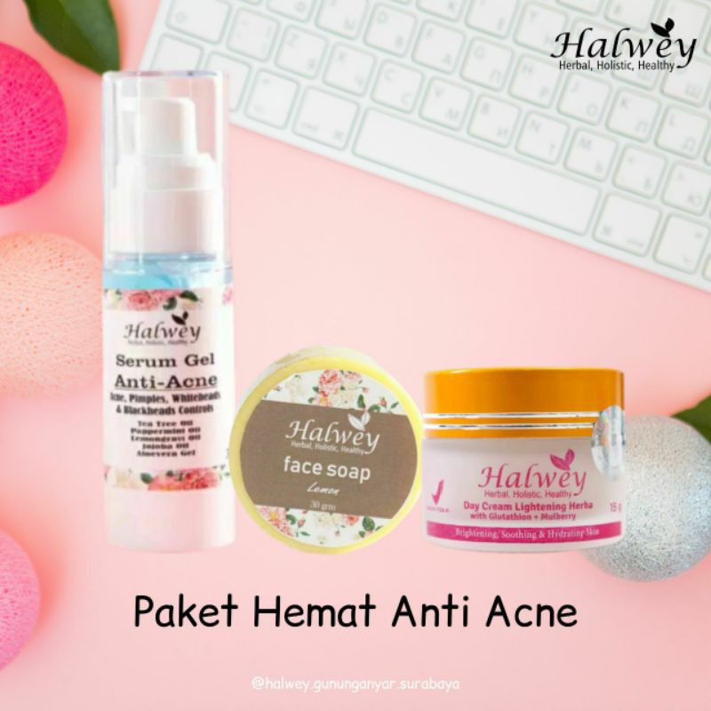 Paket Hemat Anti Acne Halwey Skincare