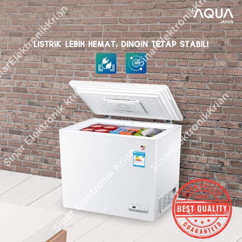 Freezer Box Aqua AQF-220TF New. model, dengan turbo fan ( Khusus Sidoarjo Surabaya Gersik Mojokerto)