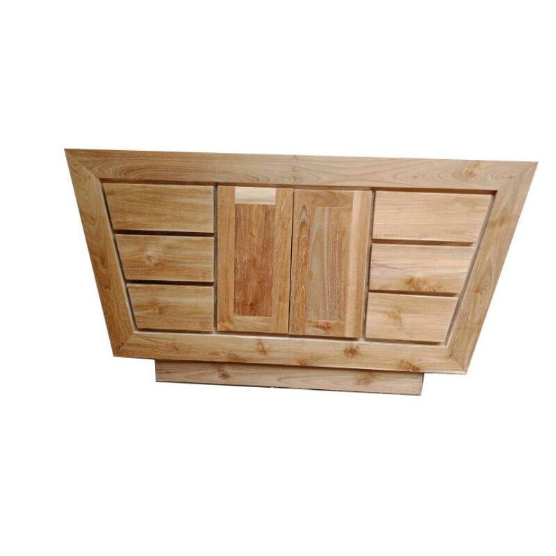 LEMARI TV BUFET 2 PINTU 6 LACI KAYU JATI