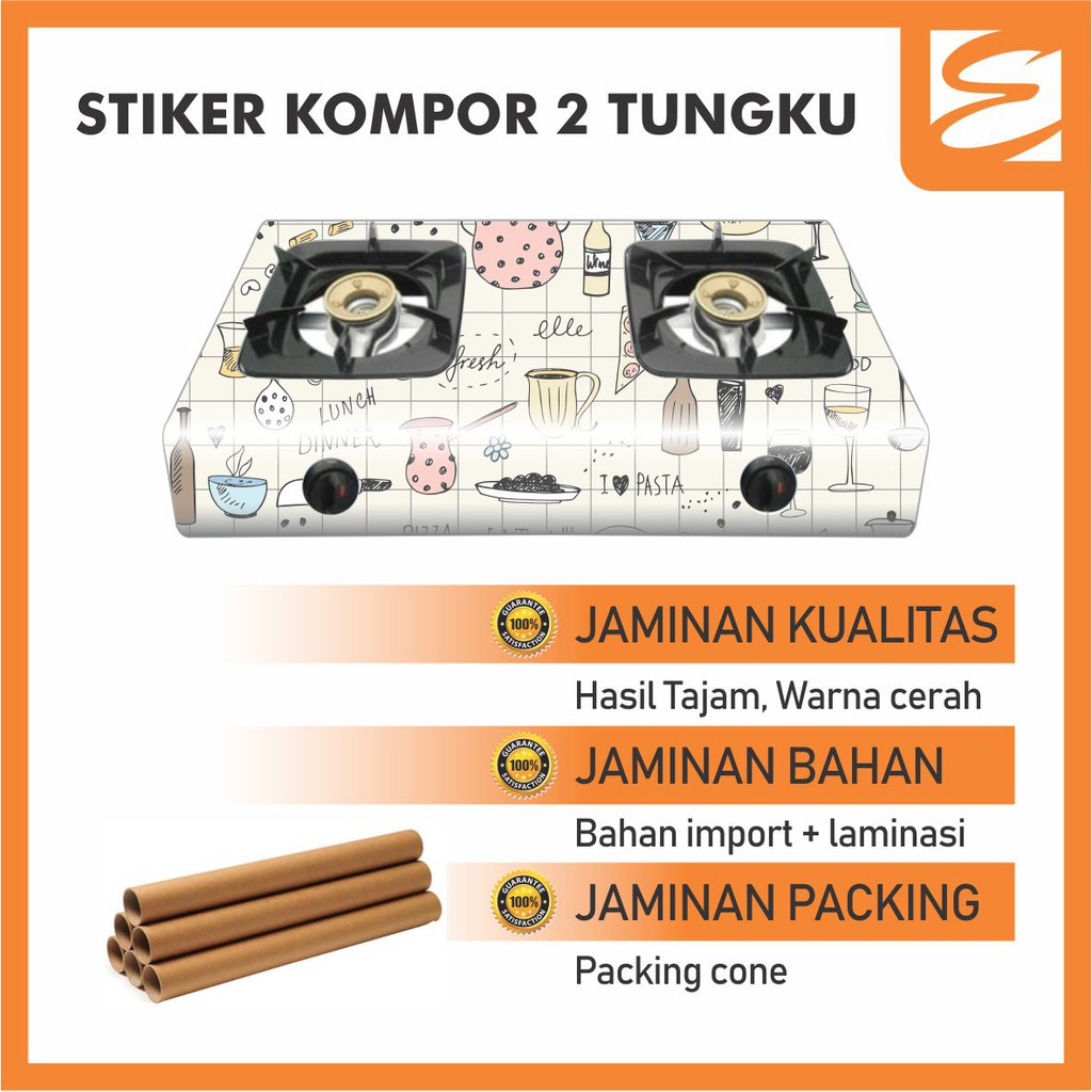  Stiker  kompor  2 tungku B 100x65cm Kitchen Sticker 