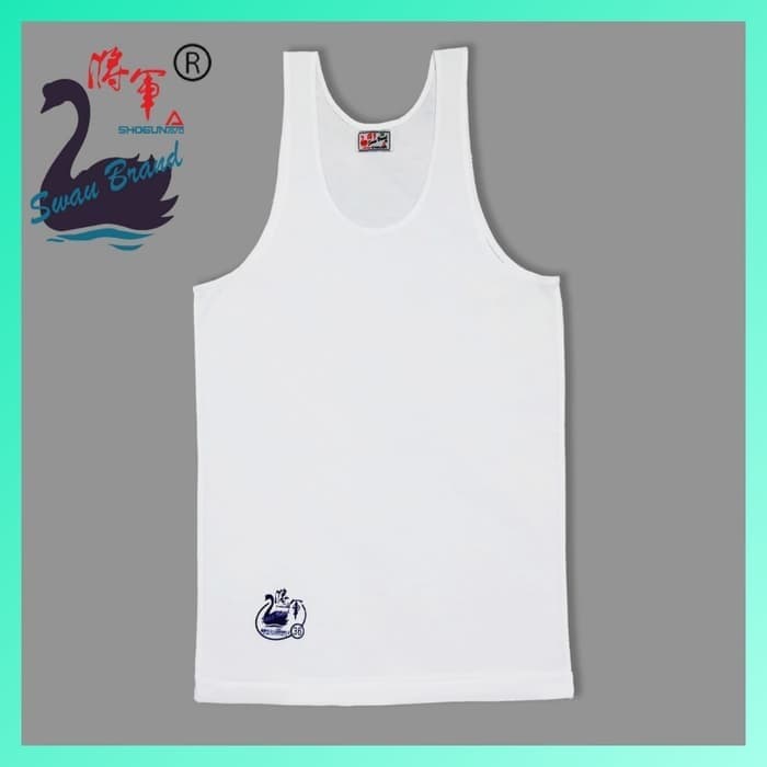 SWAN KAOS SINGLET PRIA SWAN BRAND UK 38 40 42 - Putih, 40