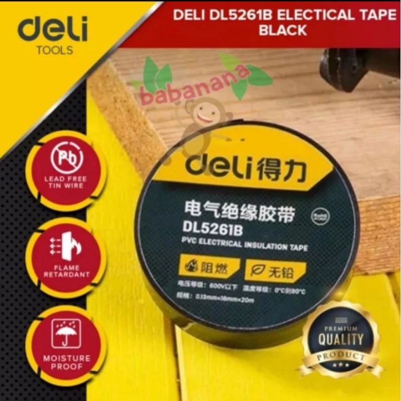 Deli DL5261 isolasi listrik lakban electrical tape kabel 10 meter