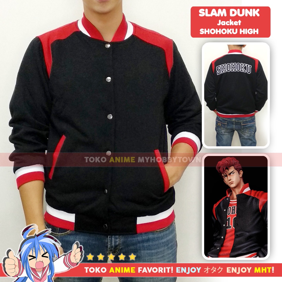 Jaket Hoodie Anime Slam Dunk Shohoku Sakuragi Hanamichi Rukawa Kaede Hisashi Mitsui Gori Cosplay Fashion