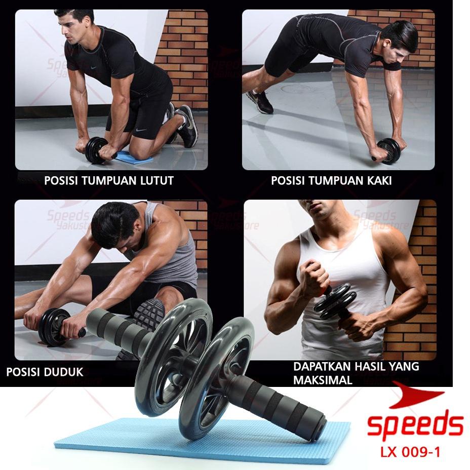 Kejutan Viral SPEEDS AB WHEEL AB ROLLER ALAT PUSH UP / POWER EXERCISE DOUBLE WHEEL RODA FITNESS LX 009-1