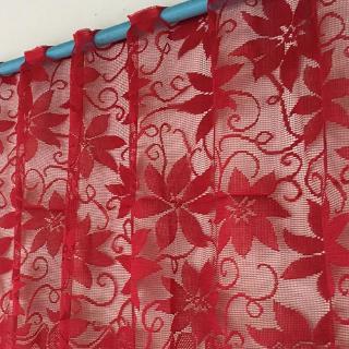 Taplak Meja  Bahan Polyester Motif Snowflake Warna  Merah  