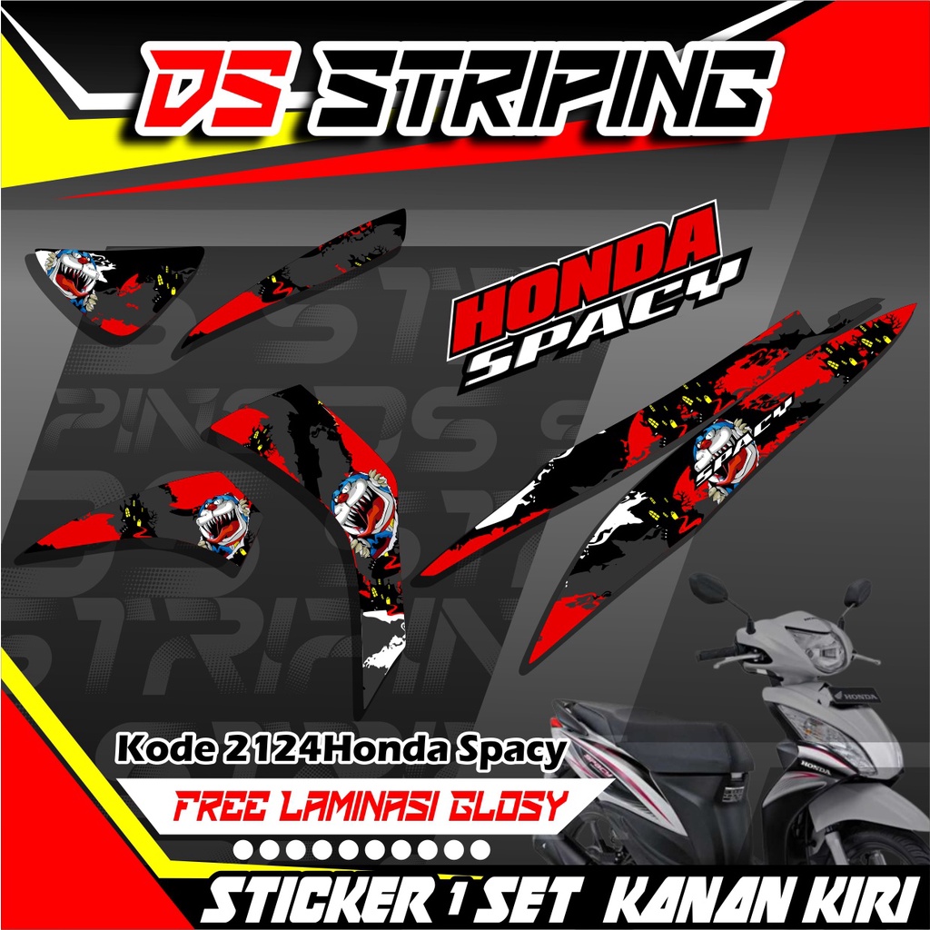 2124 sticker Striping Motor HONDA SPACY List Variasi Motif Zombie Doraemon