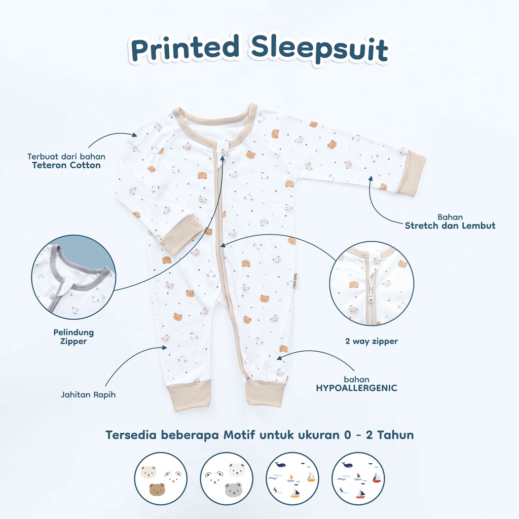 Nice Kids - Printed Sleepsuit (Jumper Bayi 0-2 Tahun)