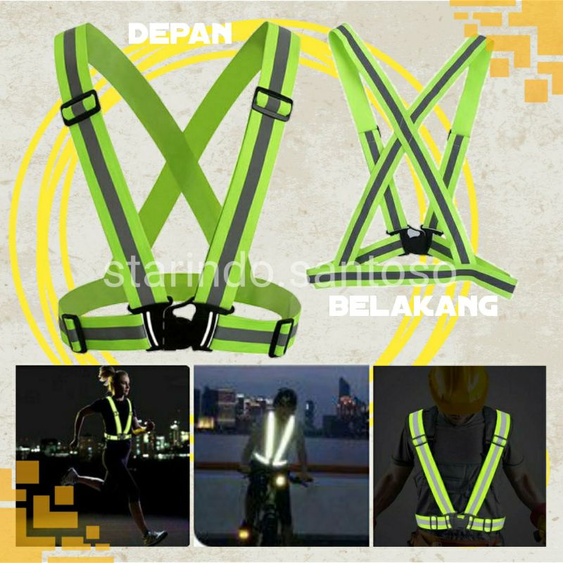 Rompi proyek V SAFETY VEST elastis karet scotlight reflect keamanan aman