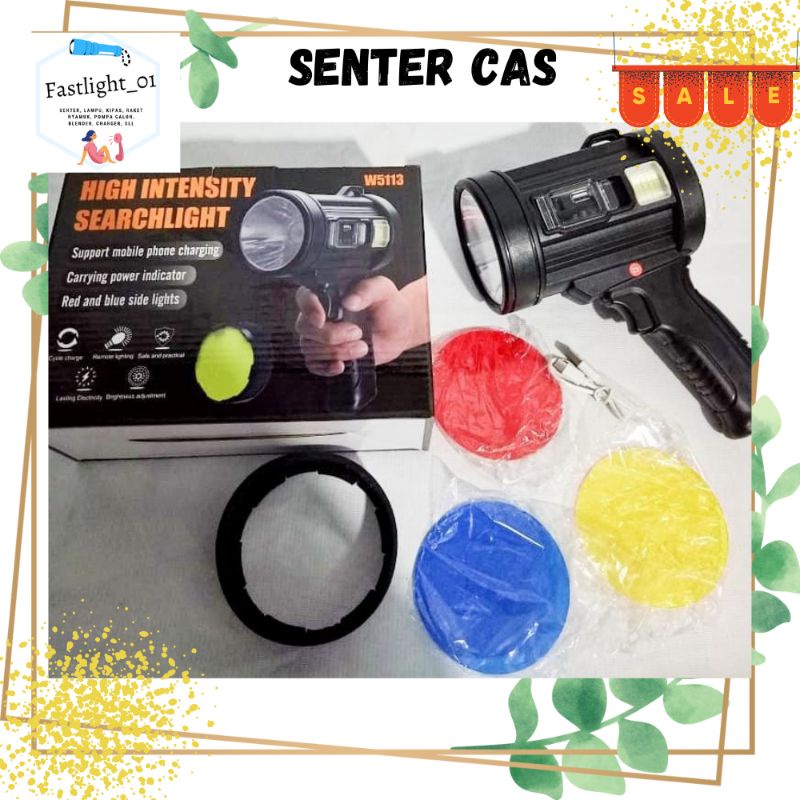 Senter High Intensity Searchlight Powerbank Solar Panel W5113