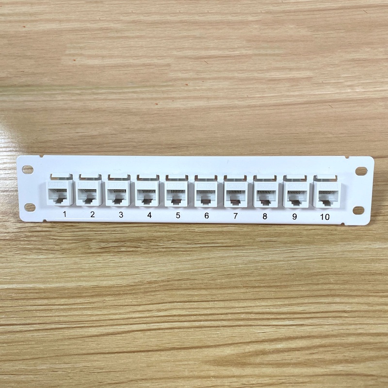 Vivi 10-Port CAT5e Patch Terlindung Panel 10G Ready Metal Housing Label Kode Warna