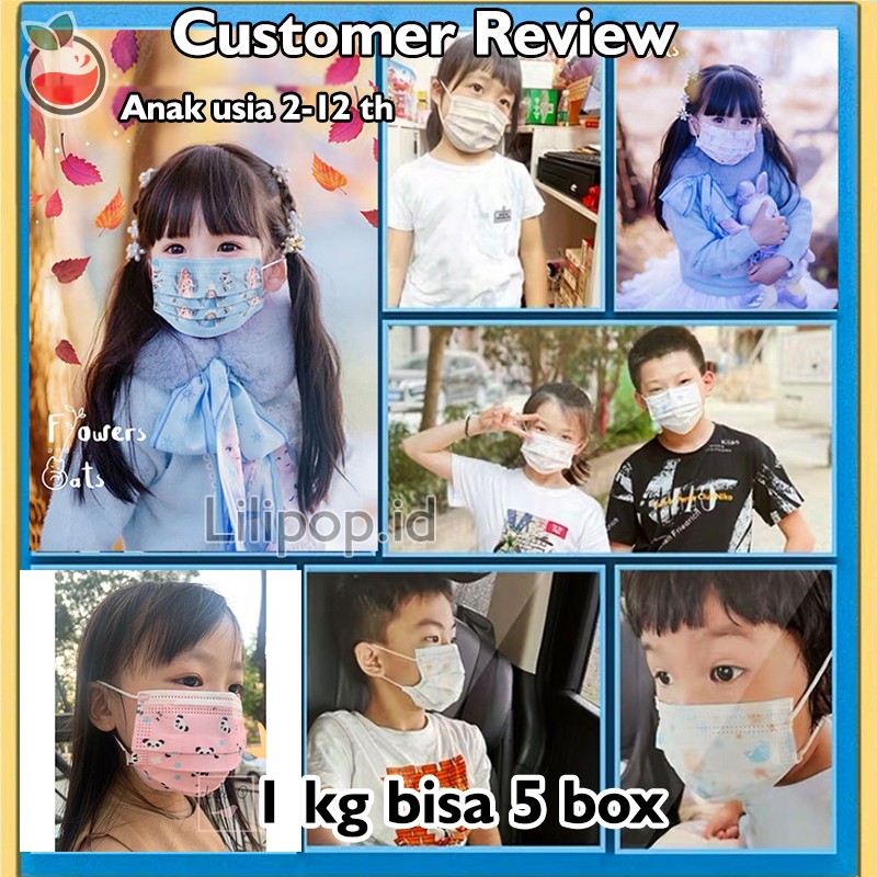 Masker anak 3 ply murah 1 box isi 50 pcs