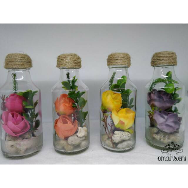 OS Bunga dalam botol / Botol hias / Hiasan shabby