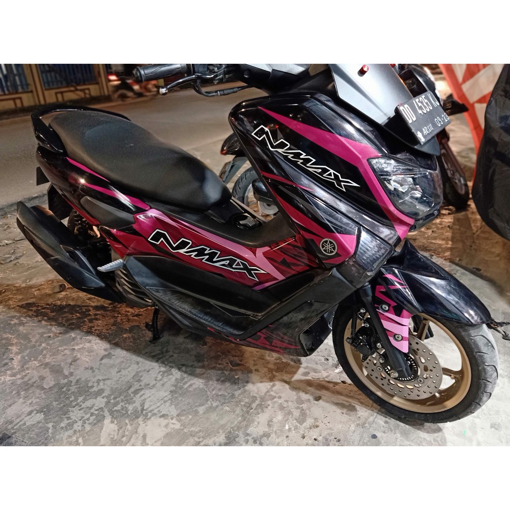 Stiker Nmax Decal Full Body Nmax Premium Black Dark Purple Stripe DNKZ