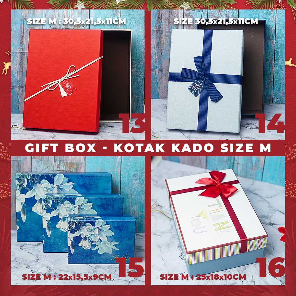 

BOX KADO KOTAK HADIAH HAMPERS SOUVENIR SIZE M DENGAN BERBAGAI MOTIF