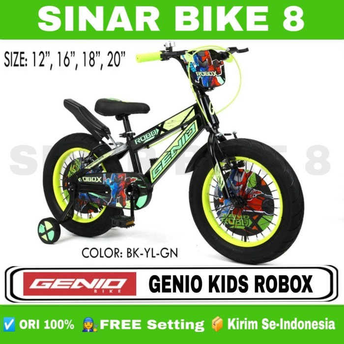 Sepeda Anak Laki BMX GENIO KIDS ROBOX Ukuran 12&quot; 16&quot; 18&quot; dan 20 Inch