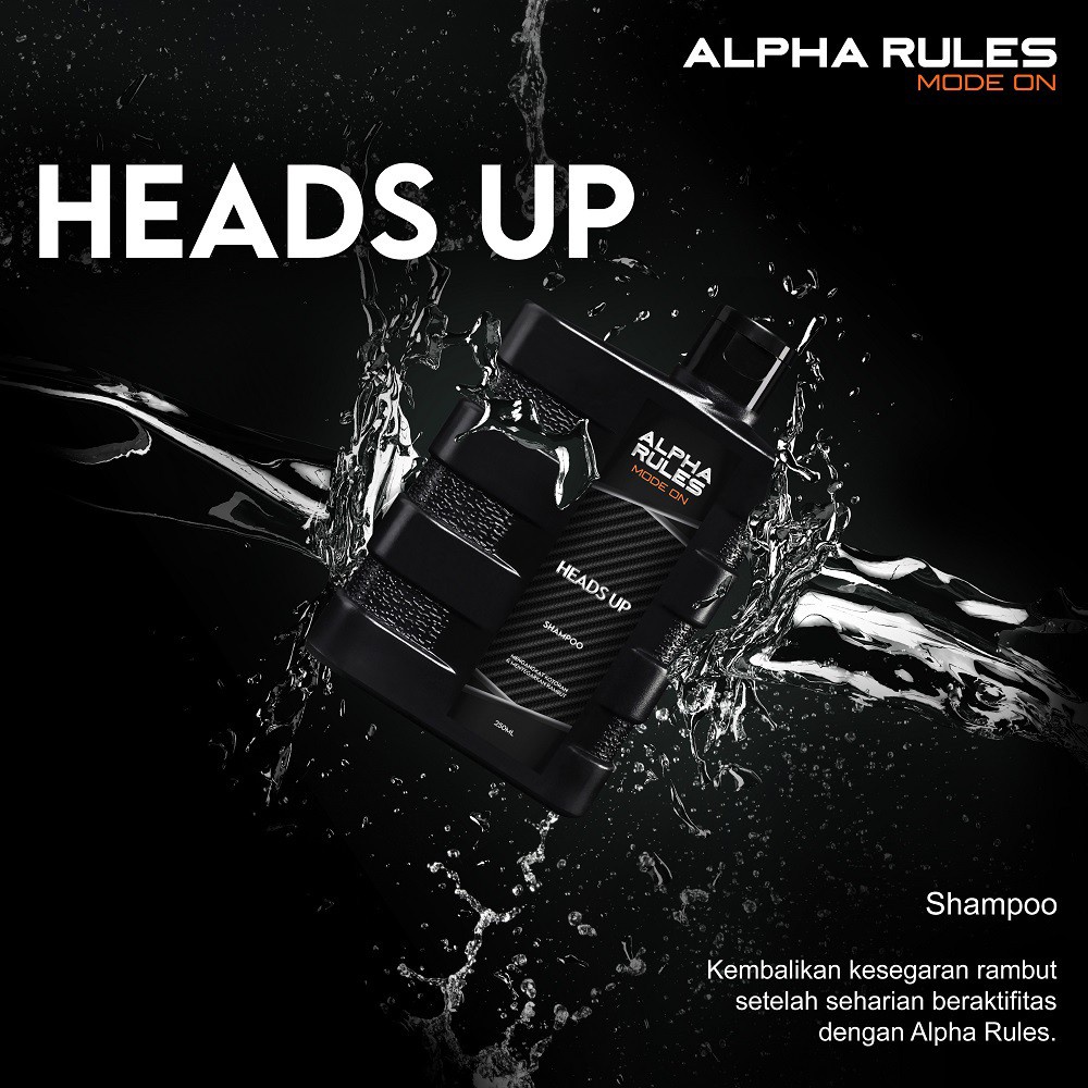 Alpha Rules Heads Up Shampoo Rambut Anti Ketombe Alpharules Original