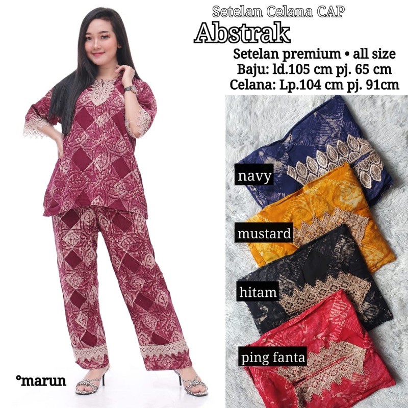 Setelan Renda Motif Abstrak | Daster Arab Motif | CP Renda Arab