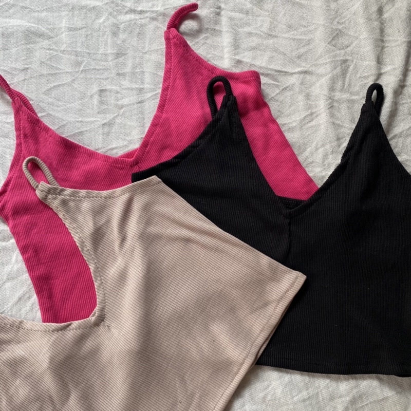 EONNA V NECK TANKTOP BY @hey.jinji | RIB TANKTOP