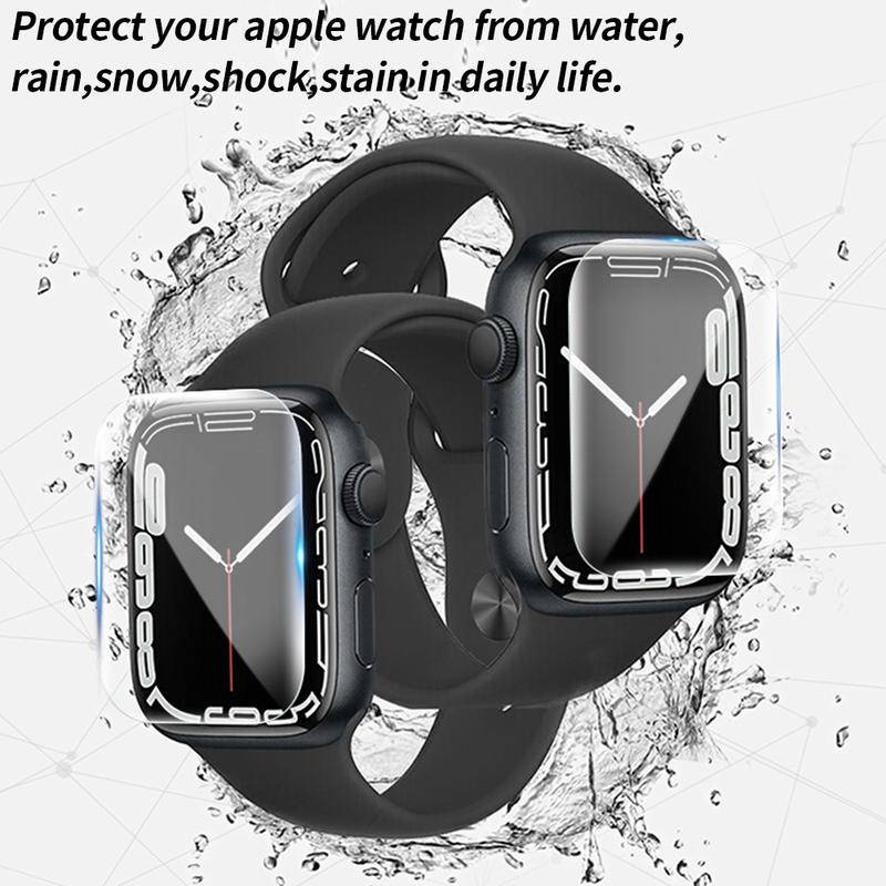 Screen Protector Clear Full Protective Film for Apple Watch 7 41mm 45mm Bubble Free HD Transparent Flexible TPU Film for Apple watch 6 se 44mm 40mm 42mm 38mm 3 4 5