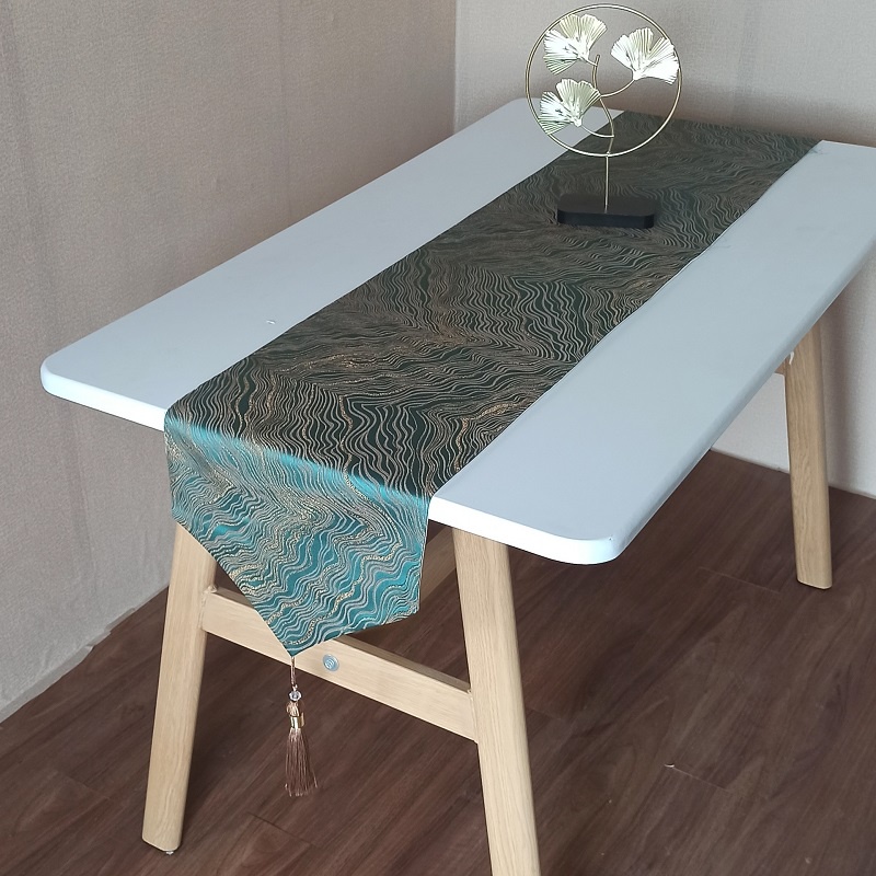 Table Runner Elegant Nordic / Taplak Meja Tamu / Taplak Meja Makan Motif Marmer Marble