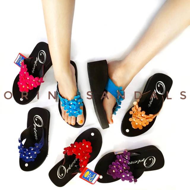 ORIN - ANGGREK Wedges Jepit Wanita Floral Anggrek