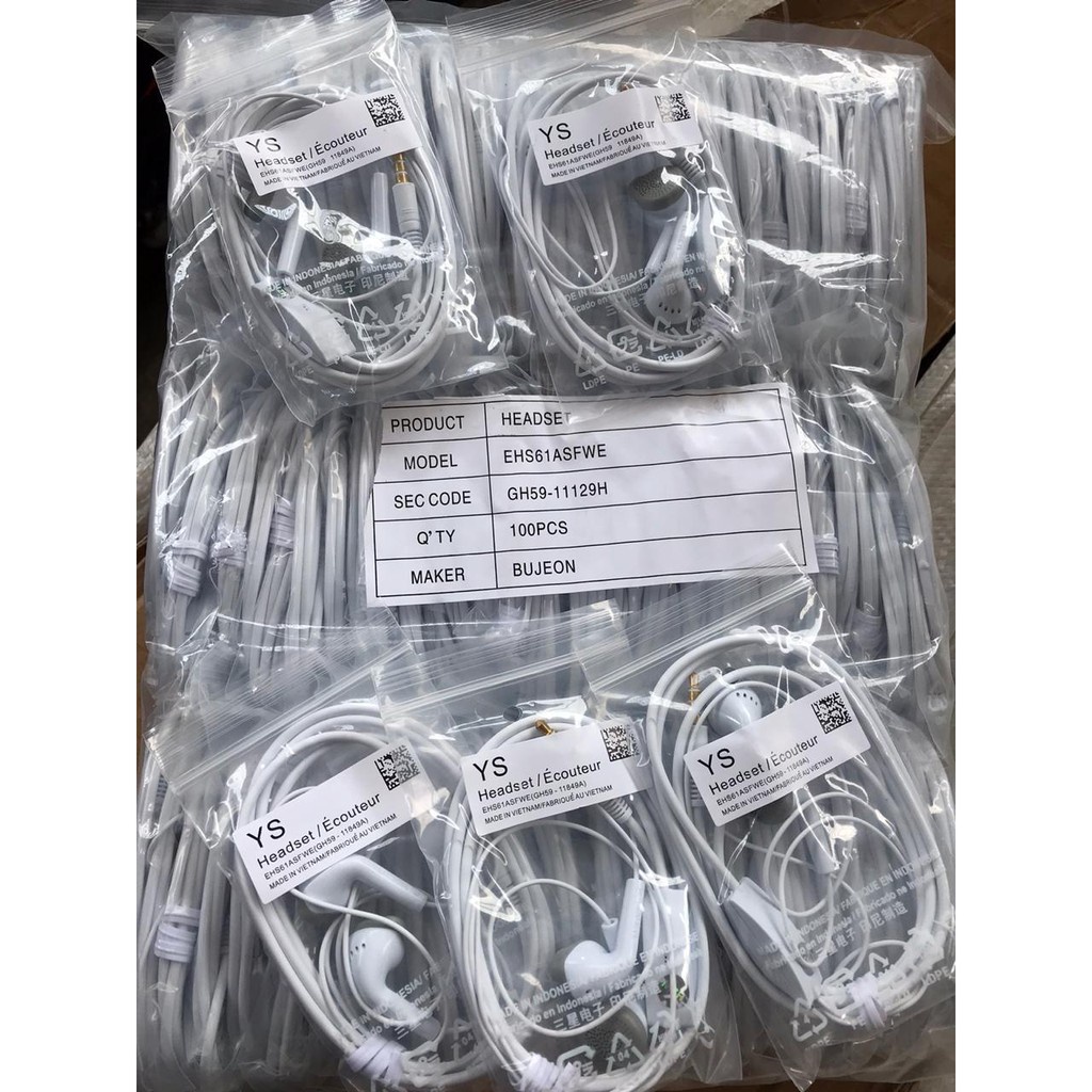 Headset Kabel Model Copotan Original By Samsung Hitam Putih Kabel Panjang Hedset Kabal Telponan dan Dengar Musik Heansfree Varian Samsun All Type