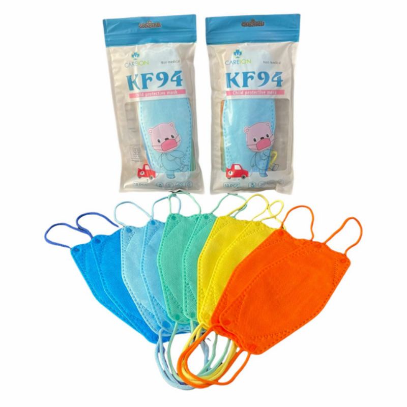 Masker KF94 Careion Anak Rainbow Isi 10 Mix Warna