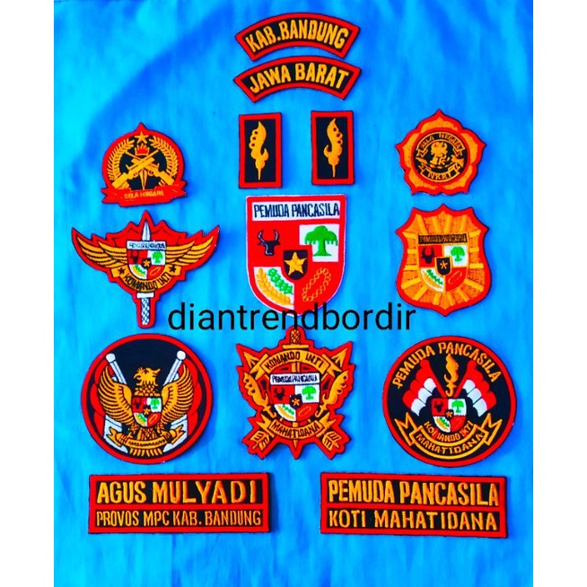 satu set bordir atribut pemuda pancasila