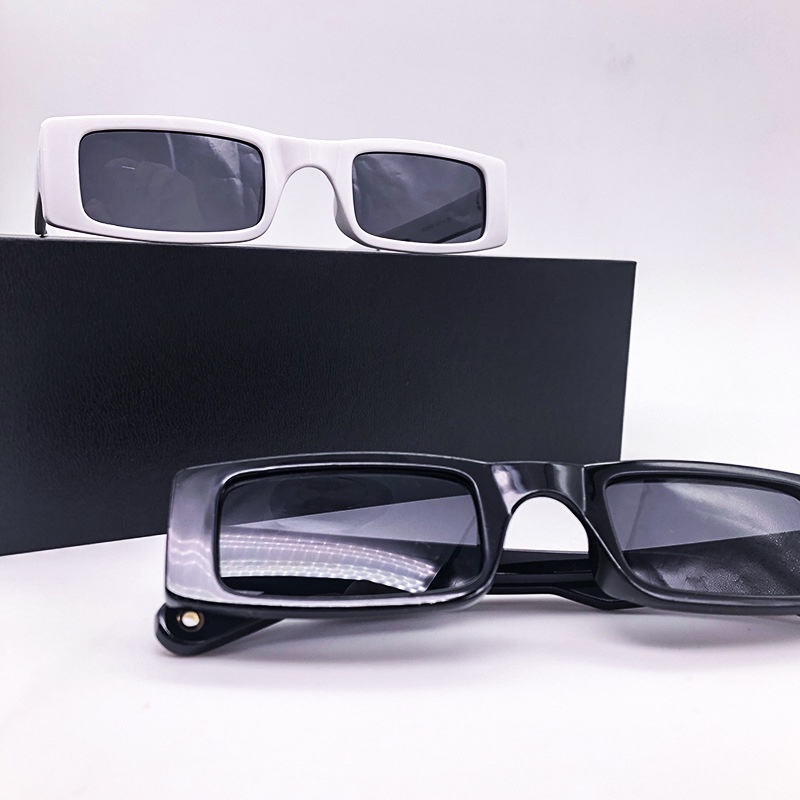 (YUZHU) New Fashion Small Square Frame Sunglasses European and American Style Hip Hop Metal Hinge Sunglasses