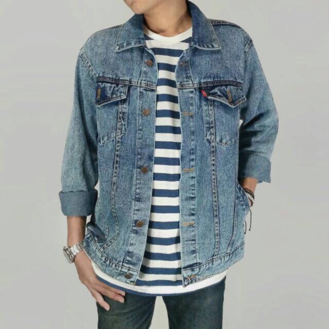 Jaket jeans sandwash blue (muda)