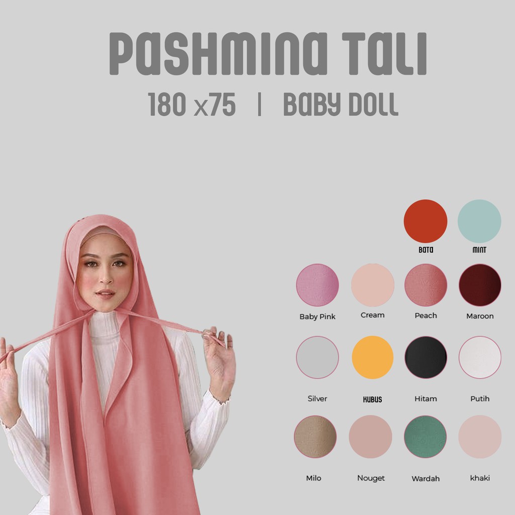PASHMINA TALI || BAHAN CERUTY BABY DOLL PREMIUM - YELONIX