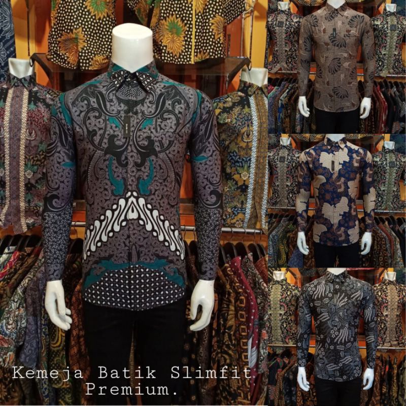 Batik Slim Fit Batik Premium Kemeja Baju Batik Pria Lengan Panjang Slimfit Modern