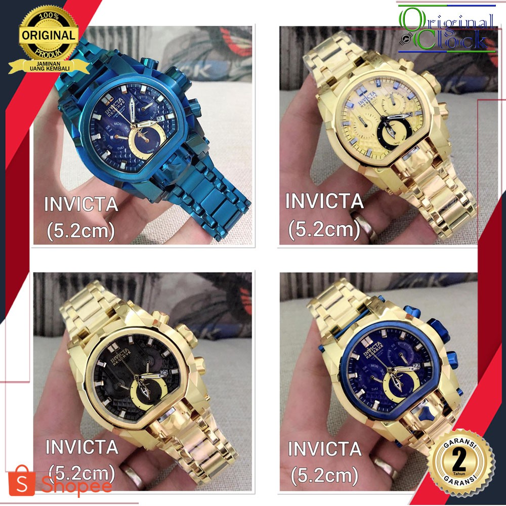 JAM TANGAN PRIA WANITA | RANTAI | KULIT | KARET | MURAH | PRIA INVICTA ORIGINAL EMAS STRAP STAINLESS