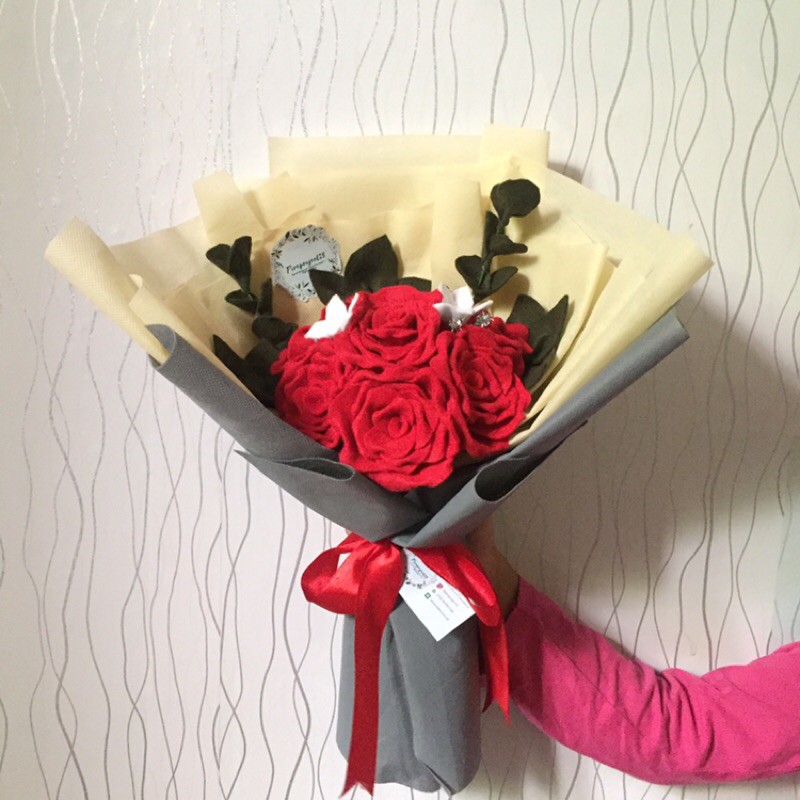 Buket Flanel/Buket Bunga Flanel/Bouquet Bunga Flanel