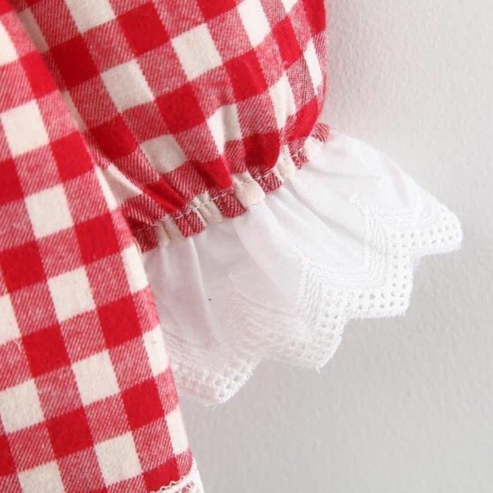 Promo !! Dress anak perempuan import / Dress briana tartan cutie mote ukuran 5 bulan - 1 tahun