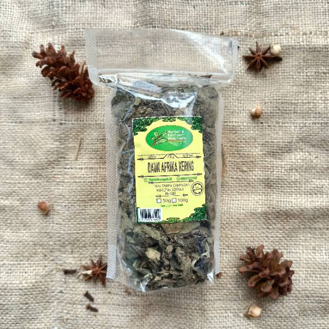 

Daun Afrika Kering - 50 GR / REMPAH / JSR / 100% MURNI