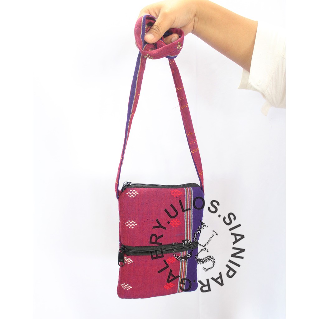 Tas Selempang Wanita Motif Ulos 2 Kantong