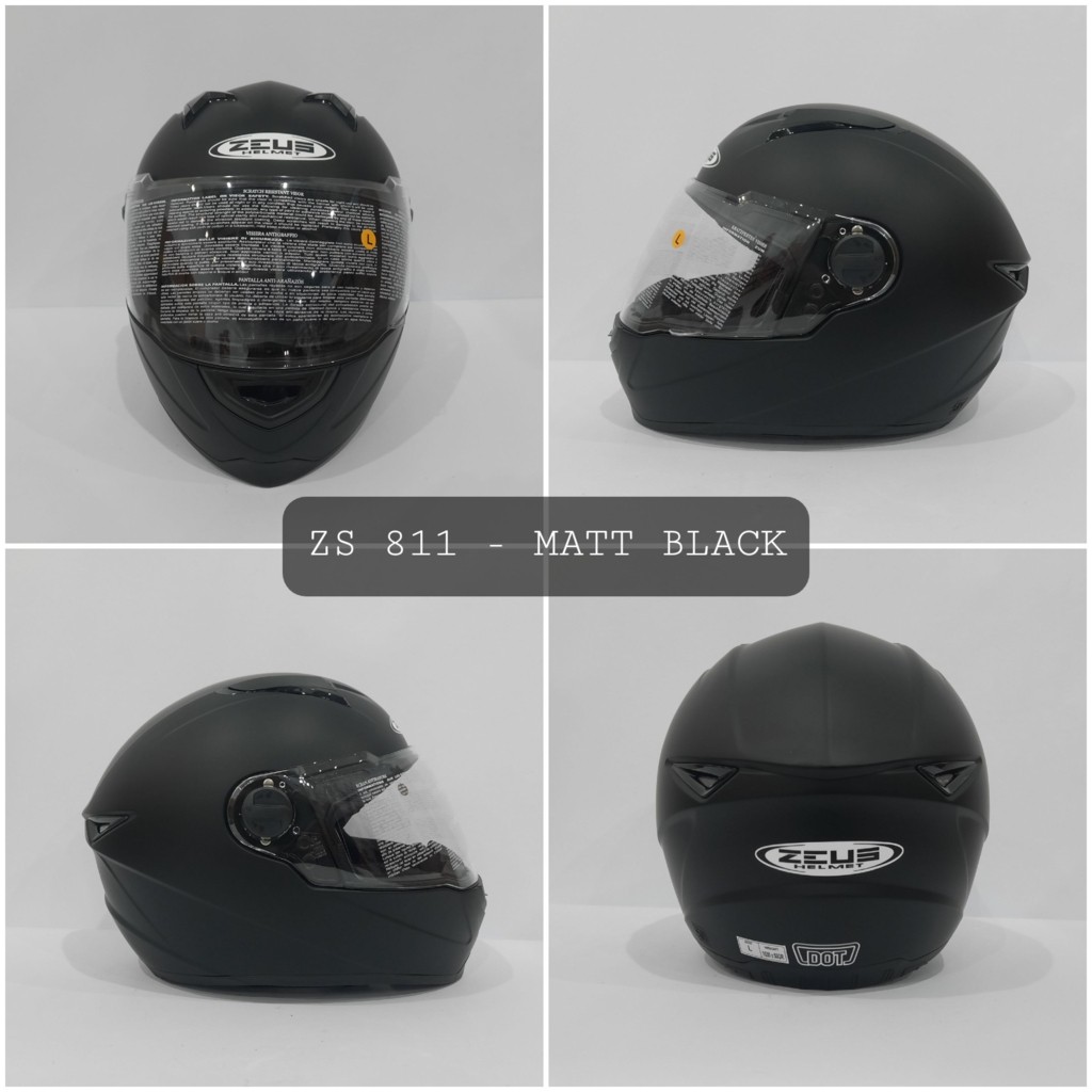 HELM ZEUS FULL FACE HELM ZEUS FULL FACE Helm Zeus 811 Blackdoff Original Helm Zeus Full Face Solid 811 Matt Black - FREE SMOKE VISOR ZEUS ORIGINAL ( ONGKIR 2KG )