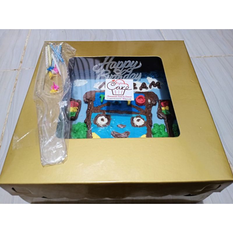 

Byracake Homemade Brownie Birthday's Cake Karakter Tayo